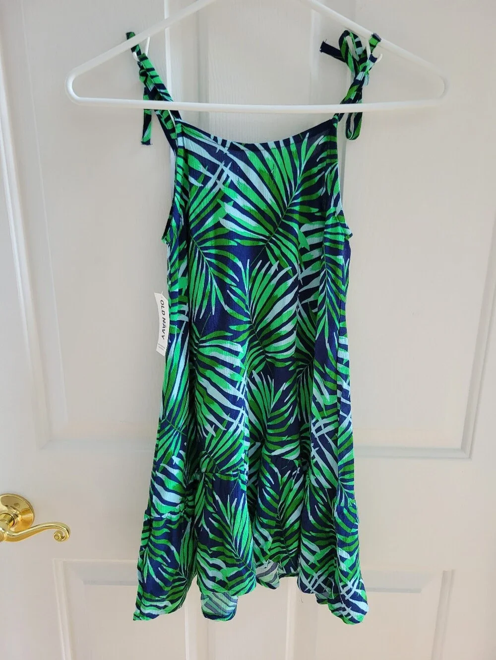Old Navy NWT Tropical Sundress Green Blue Spaghetti Straps Girls Size S 6-7